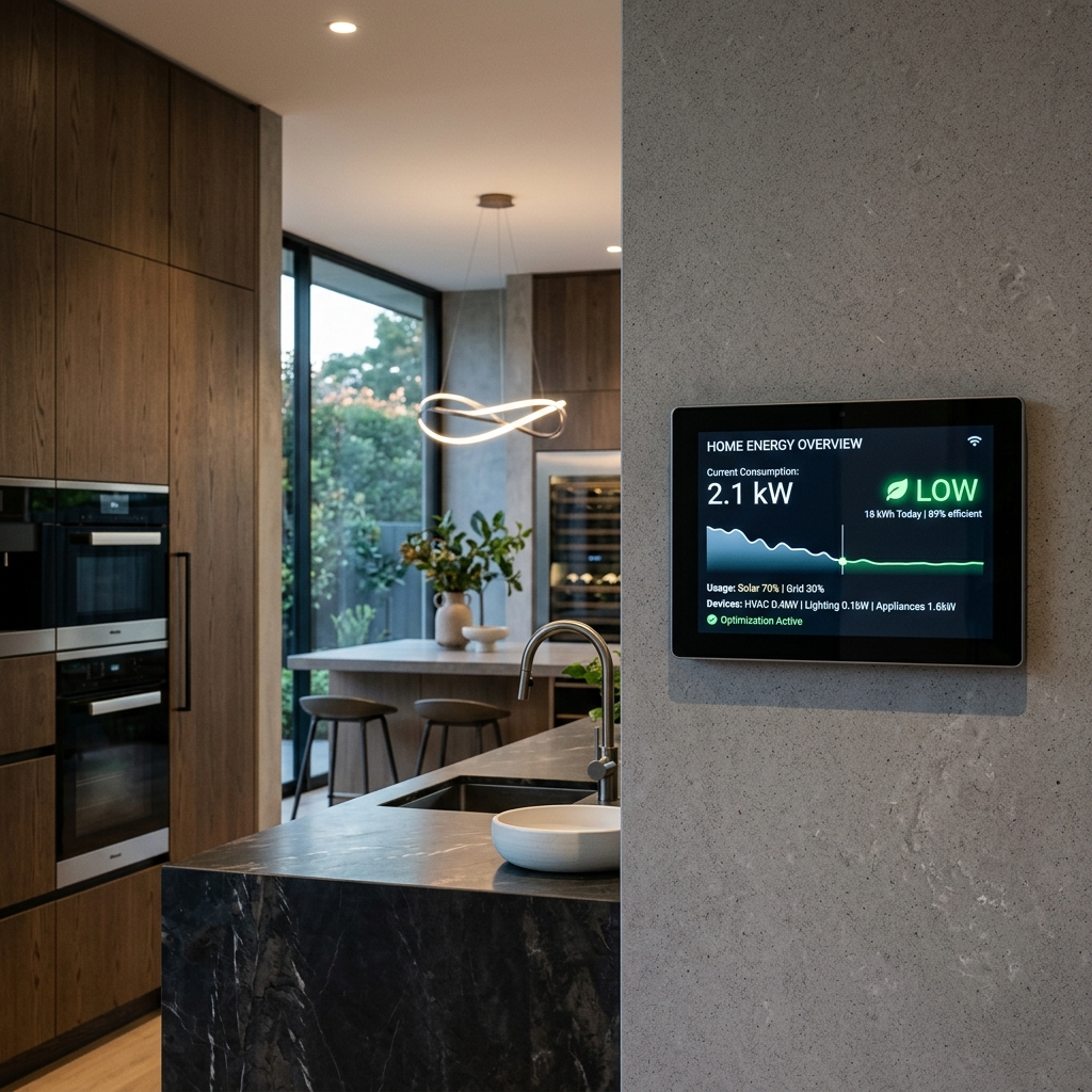 Controle de consumo de energia smart home na parede